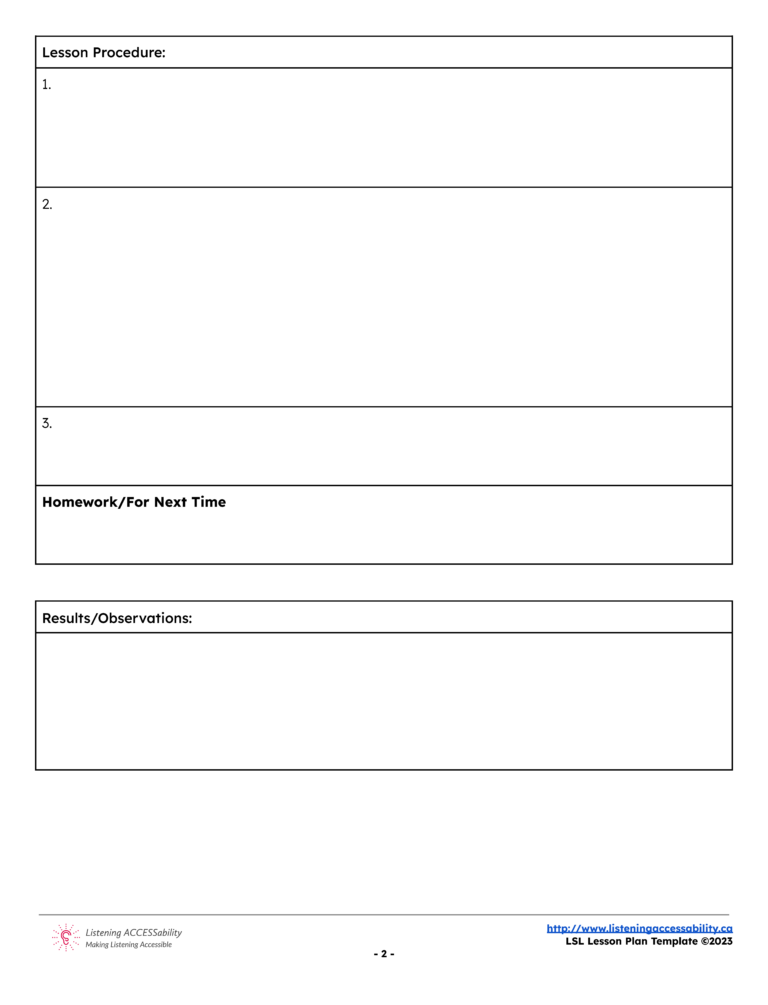 Listening ACCESSability - LSL Lesson Plans